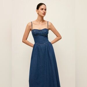Commense Blue Denim Maxi Dress